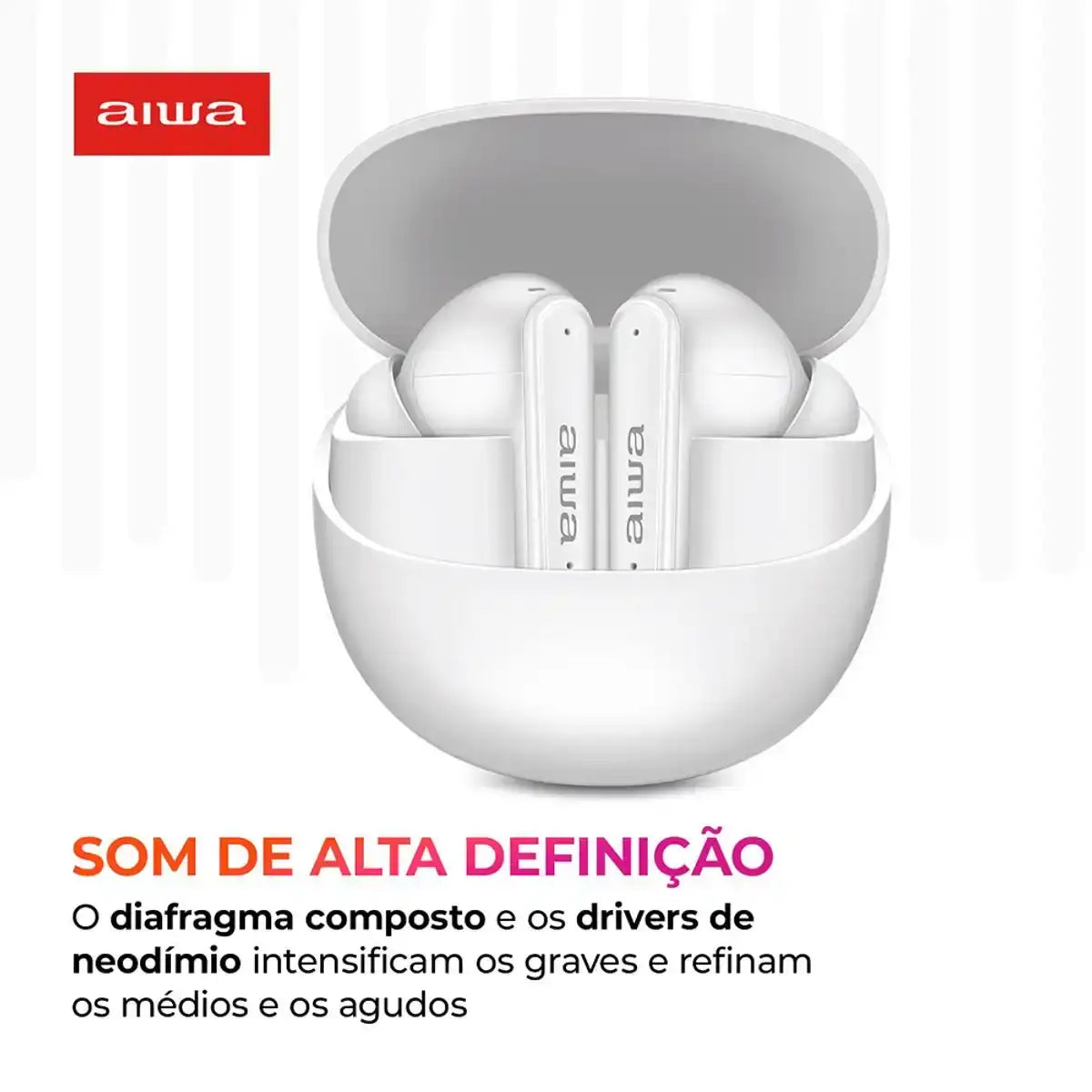 Fone de Ouvido Eardbud AIWA AWS-EB-04-W Bluetooth - Branco
