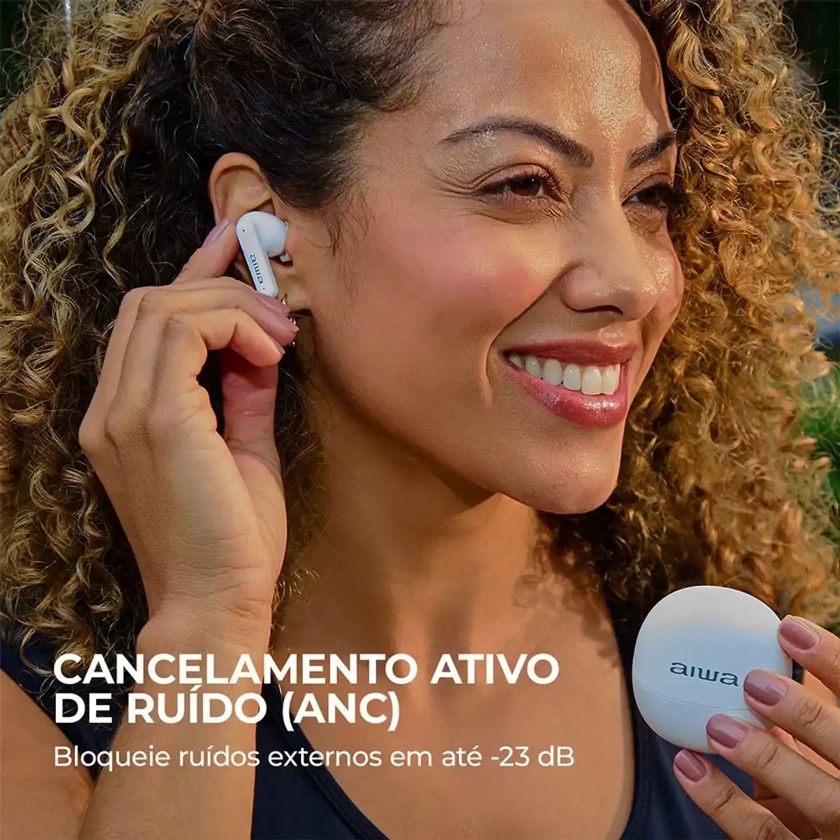 Fone de Ouvido Eardbud AIWA AWS-EB-04-W Bluetooth - Branco