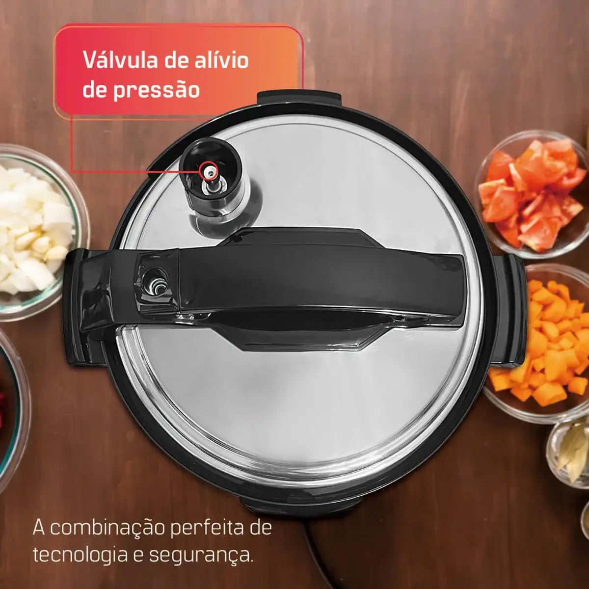 Panela de Pressão Elétrica Multifuncional HQ 6 Litros Inox HQ-Y6M2I - 110/127V