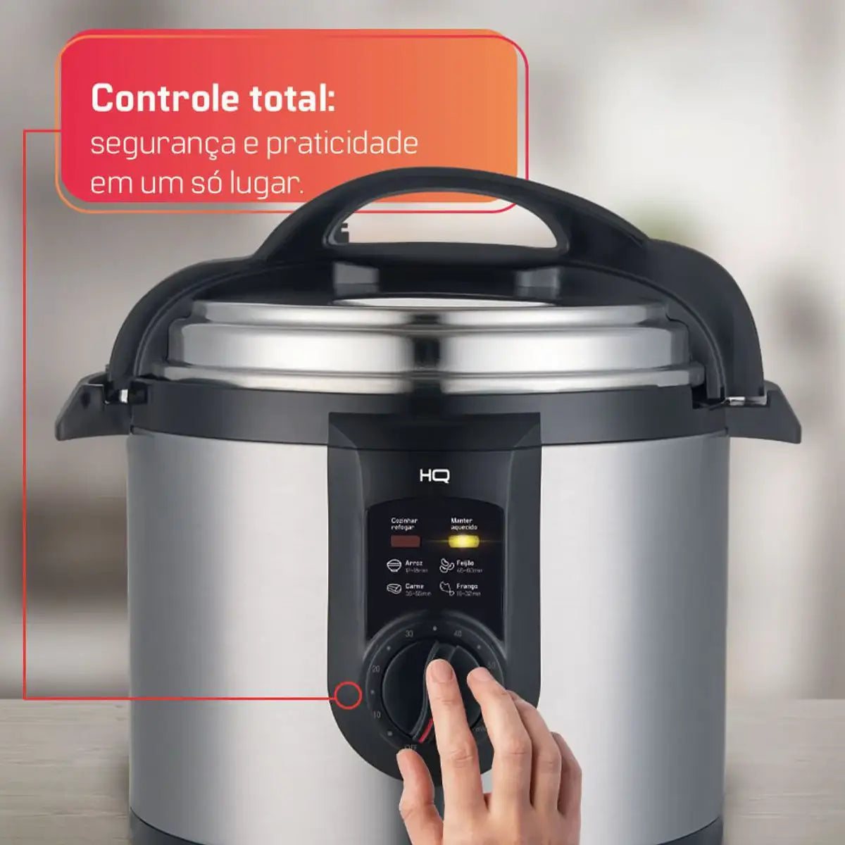 Panela de Pressão Elétrica Multifuncional HQ 6 Litros Inox HQ-Y6M2I - 110/127V
