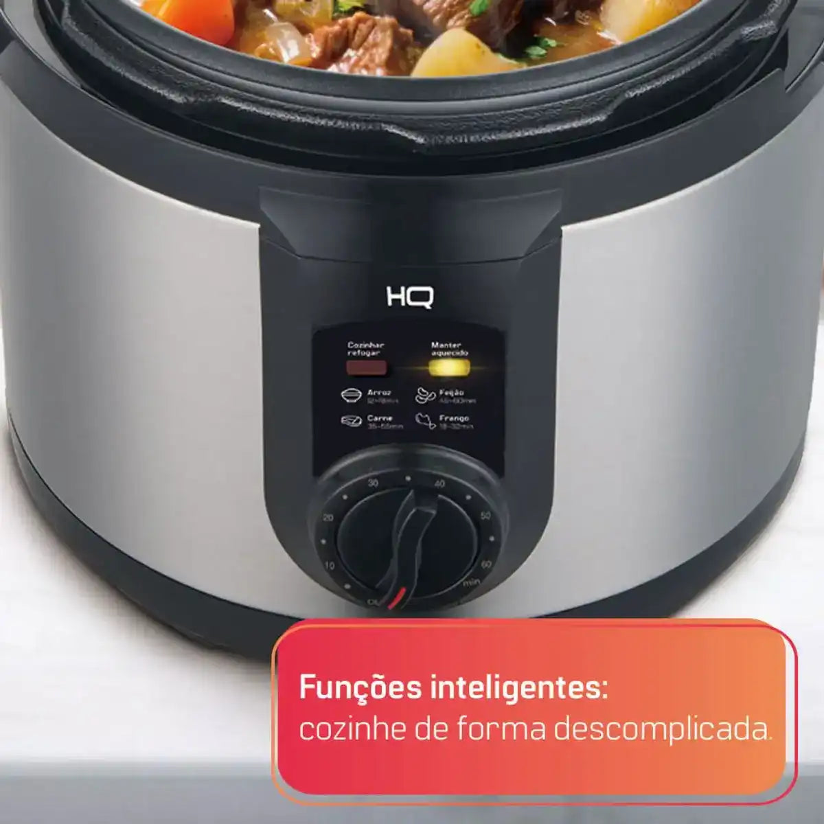 Panela de Pressão Elétrica Multifuncional HQ 6 Litros Inox HQ-Y6M2I - 110/127V