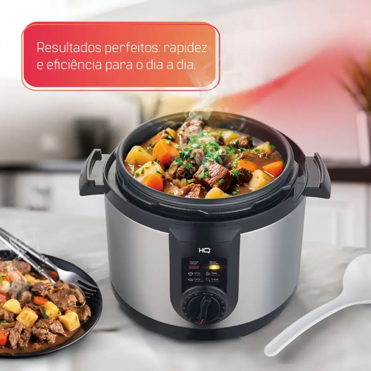 Panela de Pressão Elétrica Multifuncional HQ 6 Litros Inox HQ-Y6M2I - 110/127V