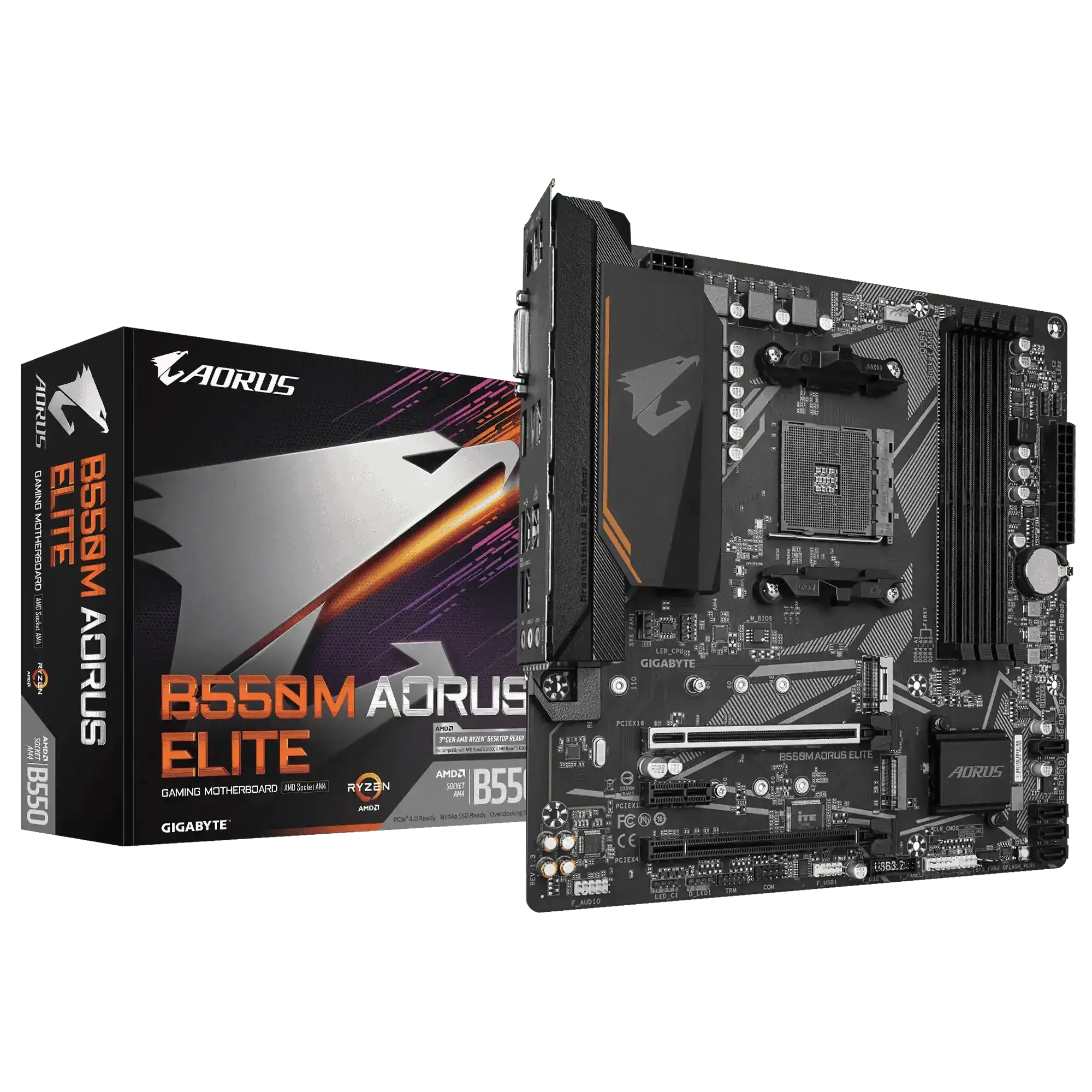 Placa Mãe Gigabyte B550M AORUS Elite, Chipset B550, AMD AM4, mATX, DDR4