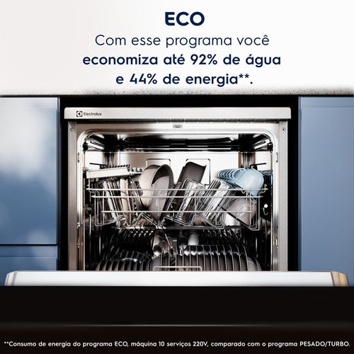 Lava-Louça Electrolux 10 Serviços Inox com Programa Lava & Seca 50 min (LS10E) - 220V