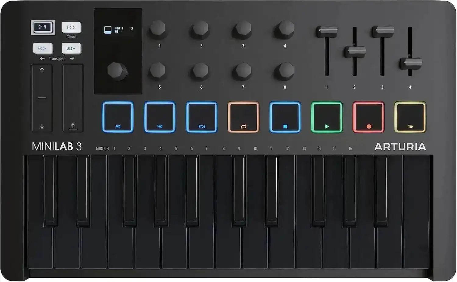 Teclado Controlador Arturia Minilab 3 Deep Black