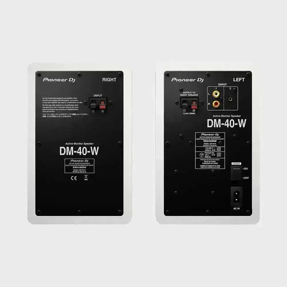 Pioneer DJ DM-40D - Monitor de áudio ativo bidirecional de 21W 4" - Branco (par) - Shop Mundo Digital