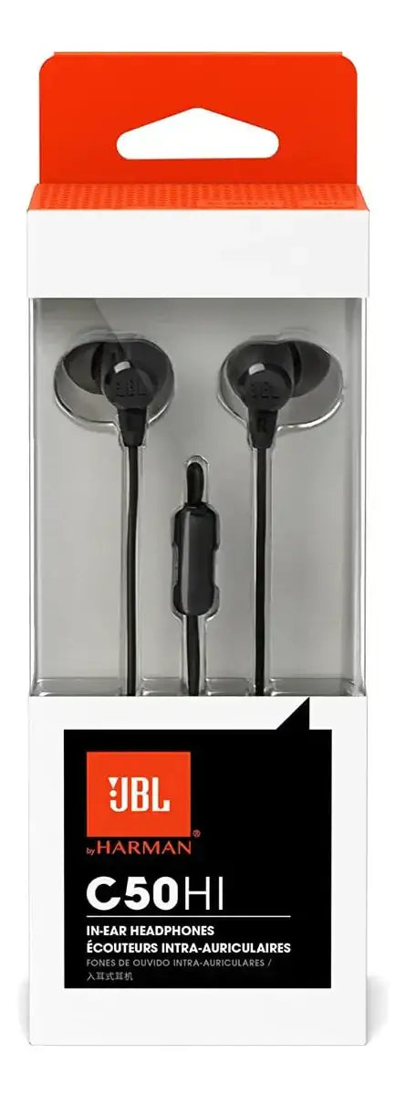 Fones de Ouvido com Microfone e Fio JBL C50HI Cor Preto
