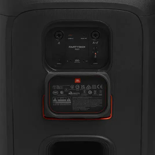 Caixa de Som JBL PartyBox 520 400W RMS, Preto Original - Lançamento