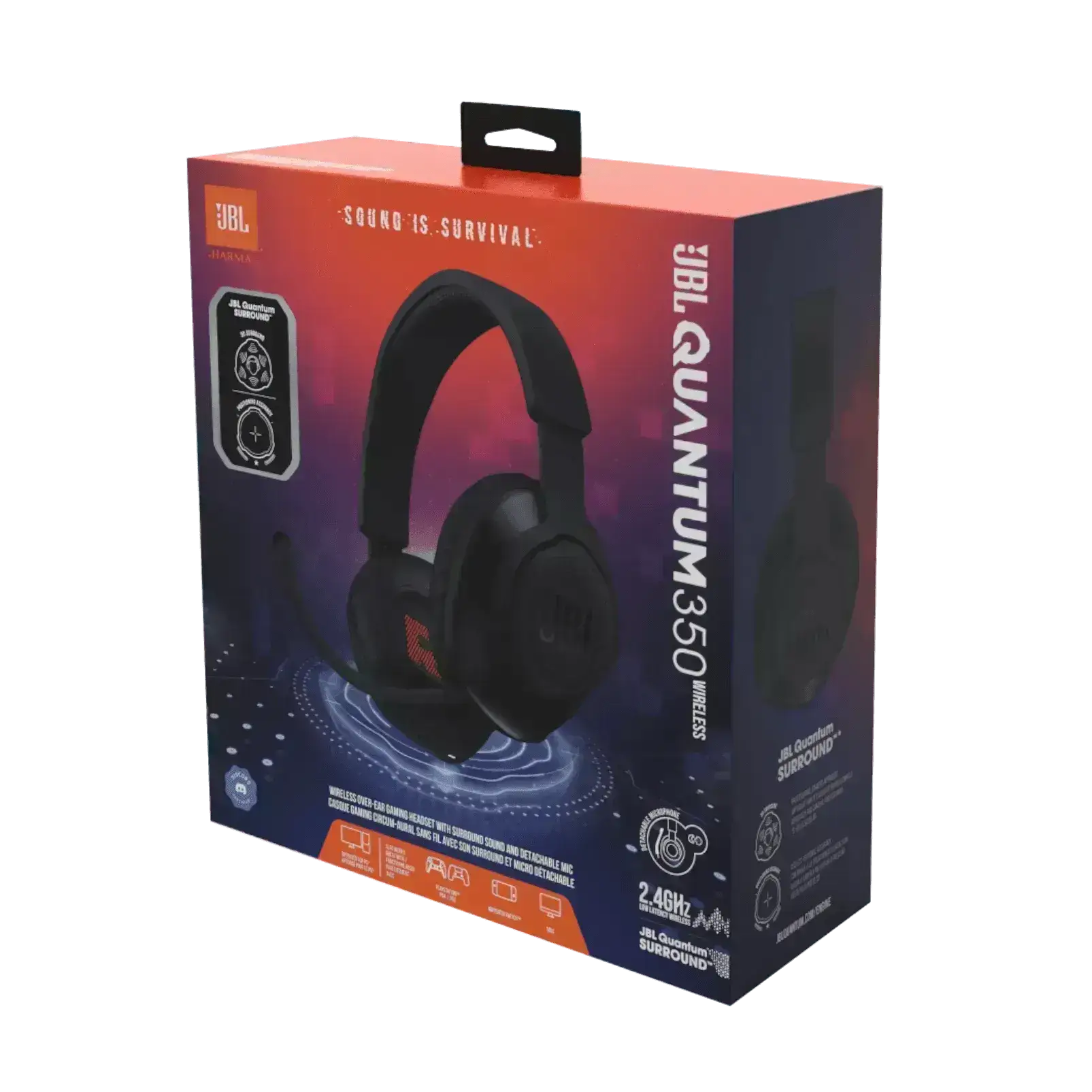 JBL, Fone de Ouvido, Quantum 350 Wireless, Headset Gamer, Over Ear, Microfone Removível - Preto - Shop Mundo Digital