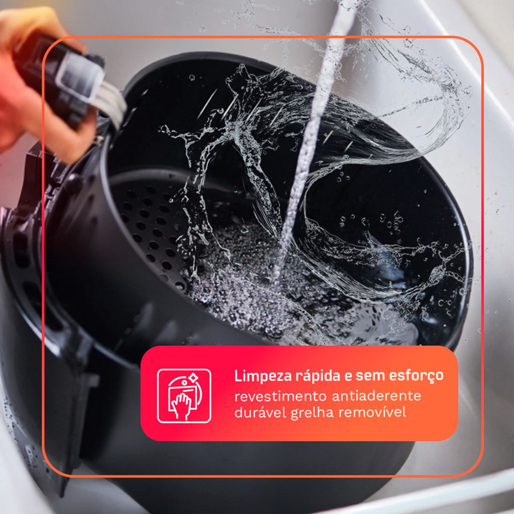 Fritadeira Sem Óleo Air Fryer HQ 4,8 litros Preto HQ-AF4.8LMP 220V