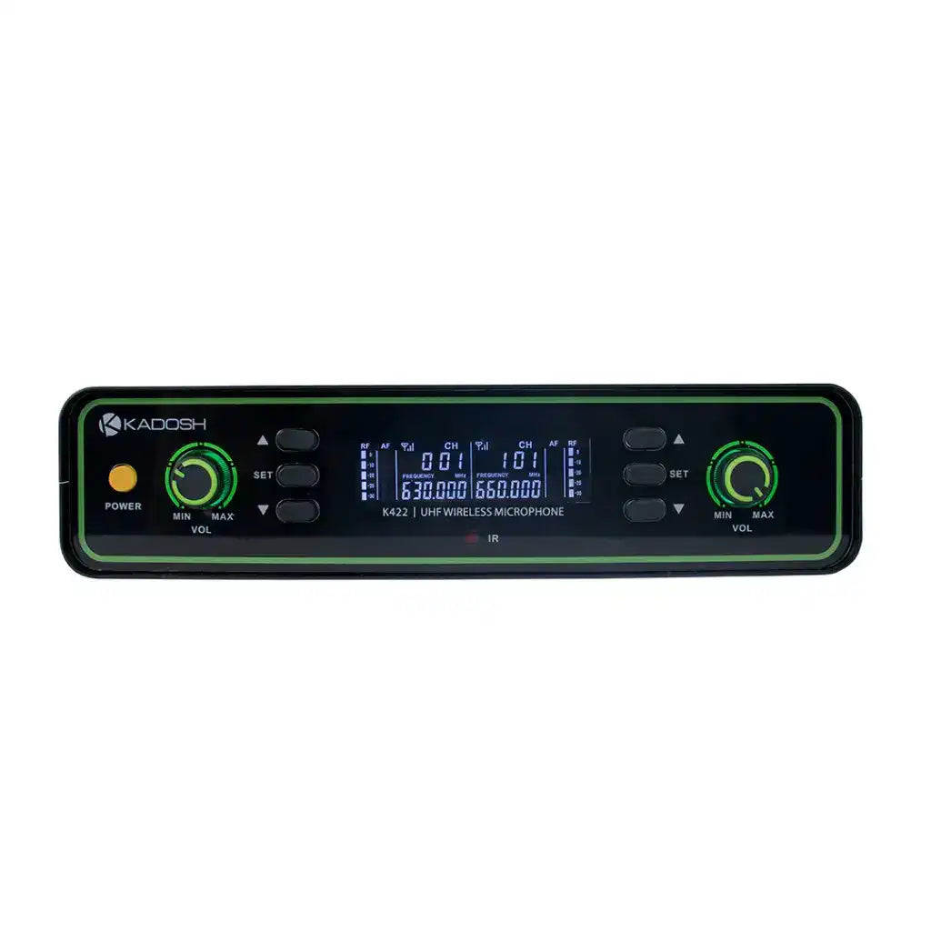 Microfone Sem Fio Duplo De Mao UHF Kadosh K-422M - Preto