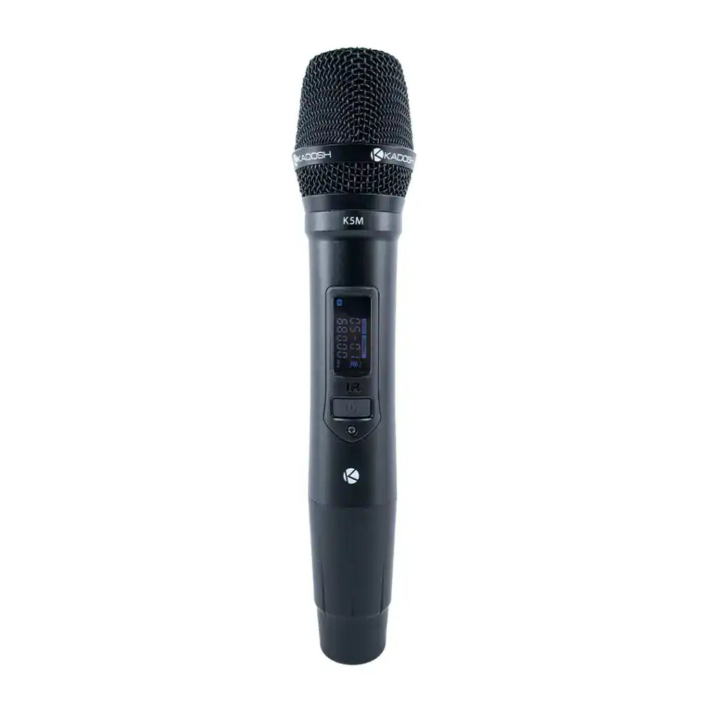 Microfone Sem Fio Kadosh K-522M UHF Bastão Duplo Com Bateria Recarregável - Preto