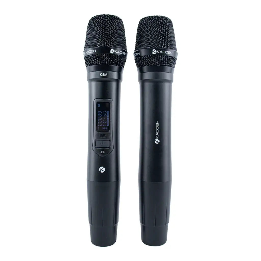 Microfone Sem Fio Kadosh K-522M UHF Bastão Duplo Com Bateria Recarregável - Preto