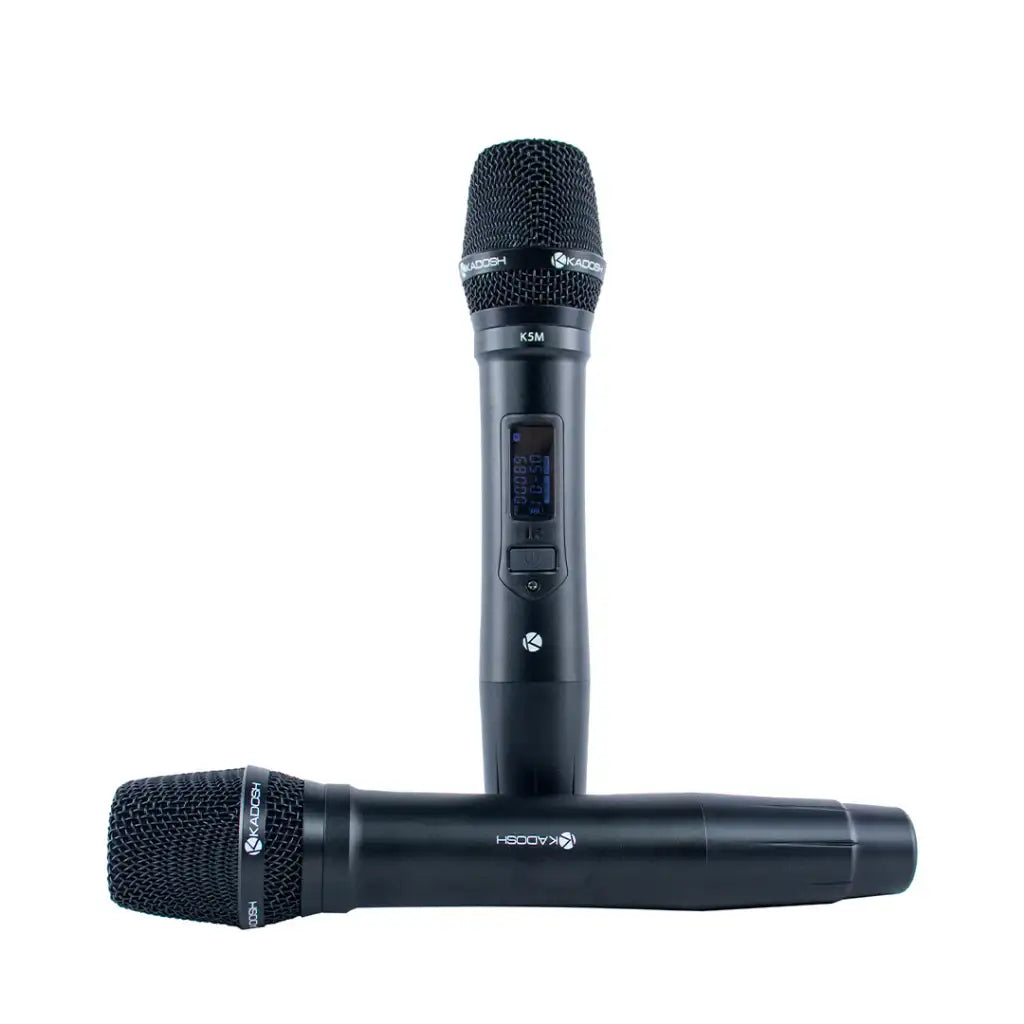 Microfone Sem Fio Kadosh K-522M UHF Bastão Duplo Com Bateria Recarregável - Preto