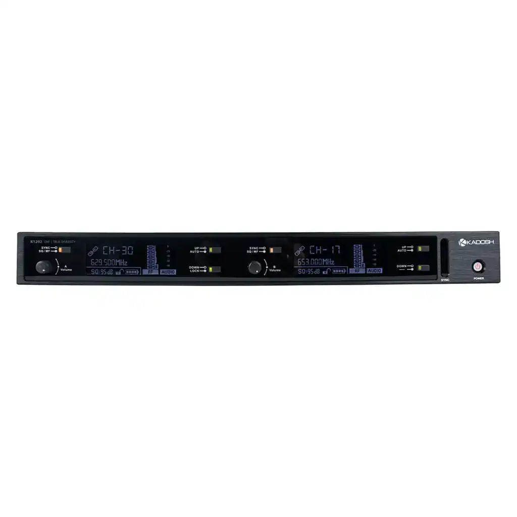 Microfone Sem Fio Kadosh K-1202M UHF Bastão Duplo - Preto