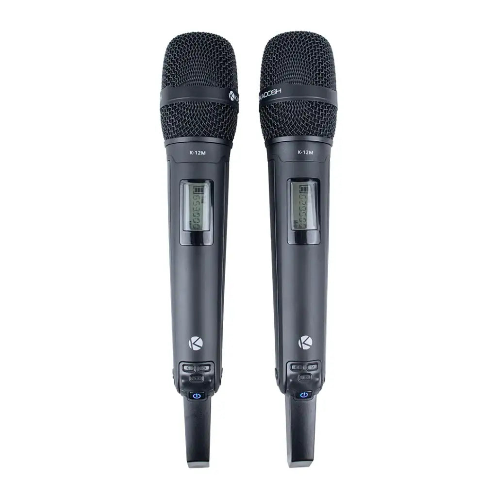 Microfone Sem Fio Kadosh K-1202M UHF Bastão Duplo - Preto