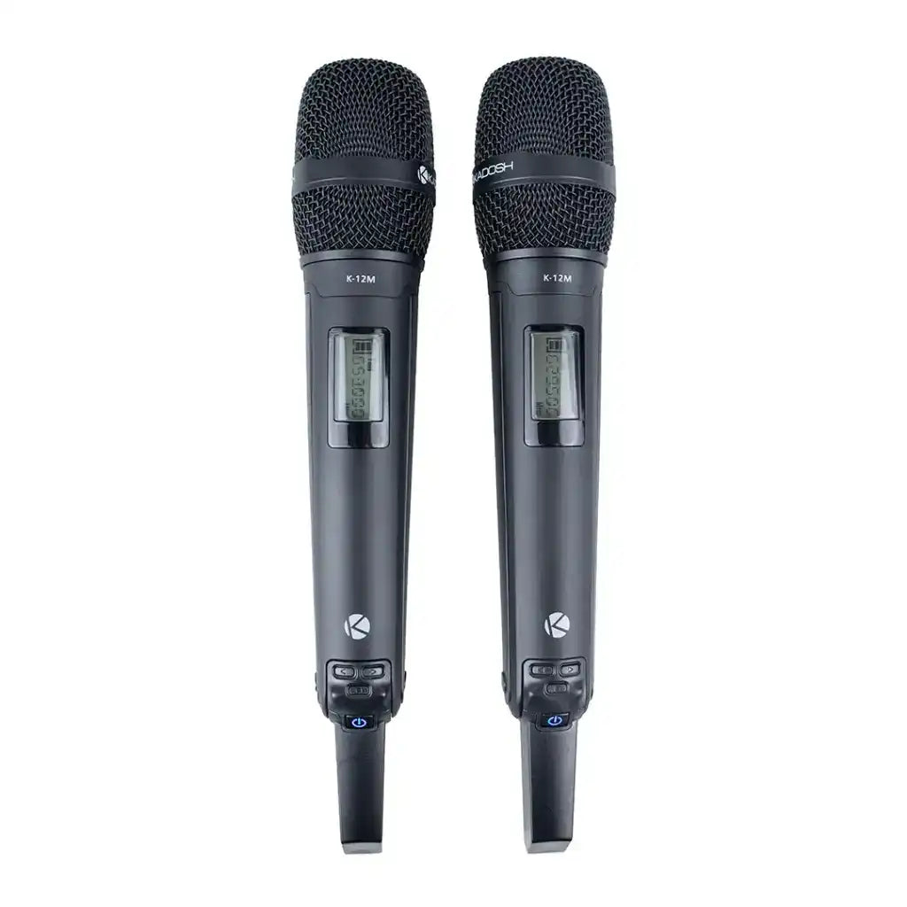 Microfone Sem Fio Kadosh K-1202M UHF Bastão Duplo - Preto