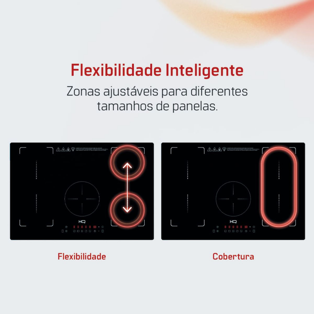 Cooktop de Indução Embutir HQ 5 Bocas Painel Touch Free Zone 220V Preto