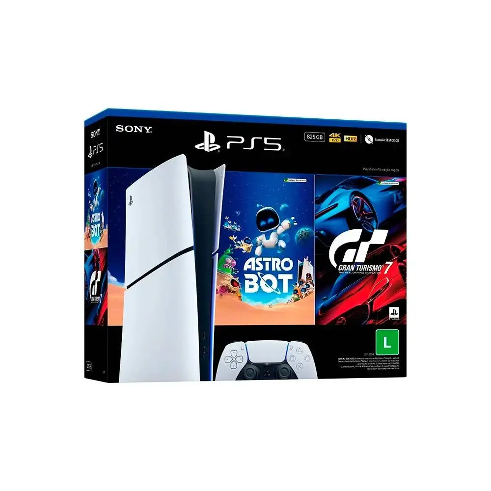 Console Playstation 5 Slim Digital - Pacote Astro Bot E Gran Turismo 7 Branco