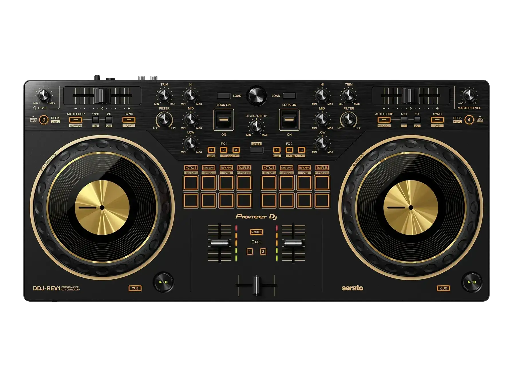 Controlador de 2 Canais Pioneer DJ DDJ-REV1 com Serato DJ - Gold