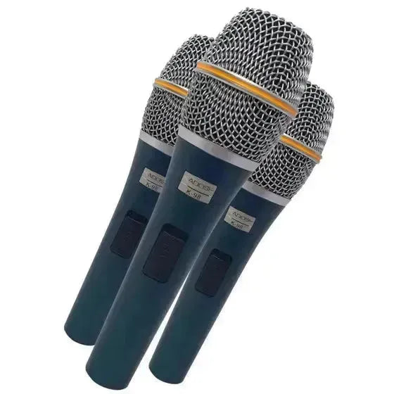 Kit Microfone 3 Unidades Kadosh K98 Hipercardióide Vocal