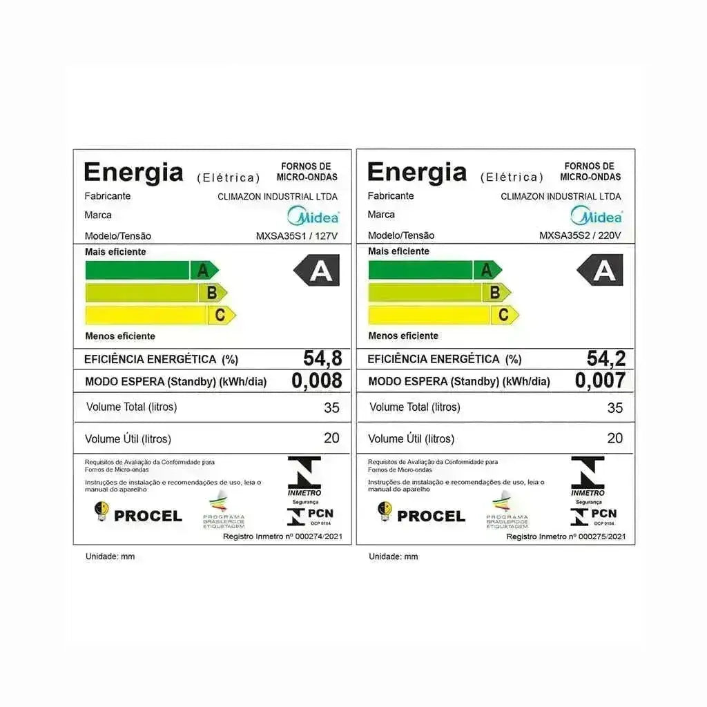 Micro-ondas 35l Prata Porta Espelhada Smartplate Midea MXSA35S1 CINZA - Shop Mundo Digital