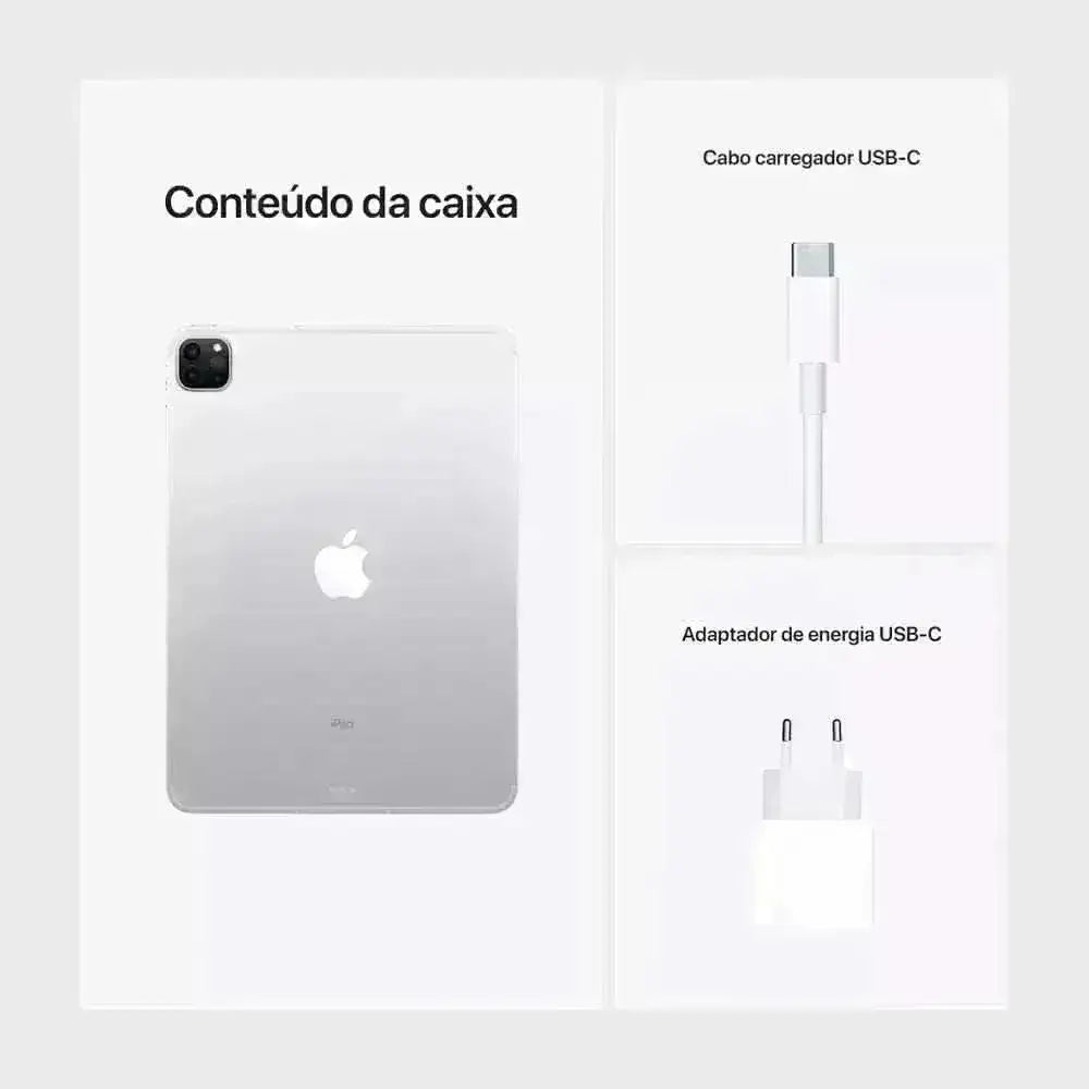Apple iPad Pro de 11" Wi-Fi 128GB Prateado (4ª geração) - Shop Mundo Digital
