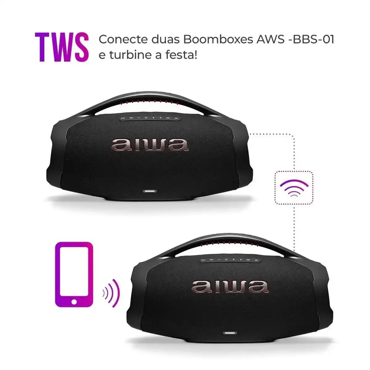 Caixa de Som Aiwa Boombox Plus BBS-01-B