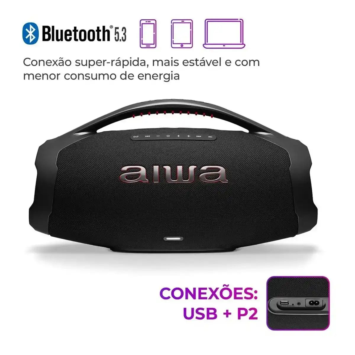 Caixa de Som Aiwa Boombox Plus BBS-01-B