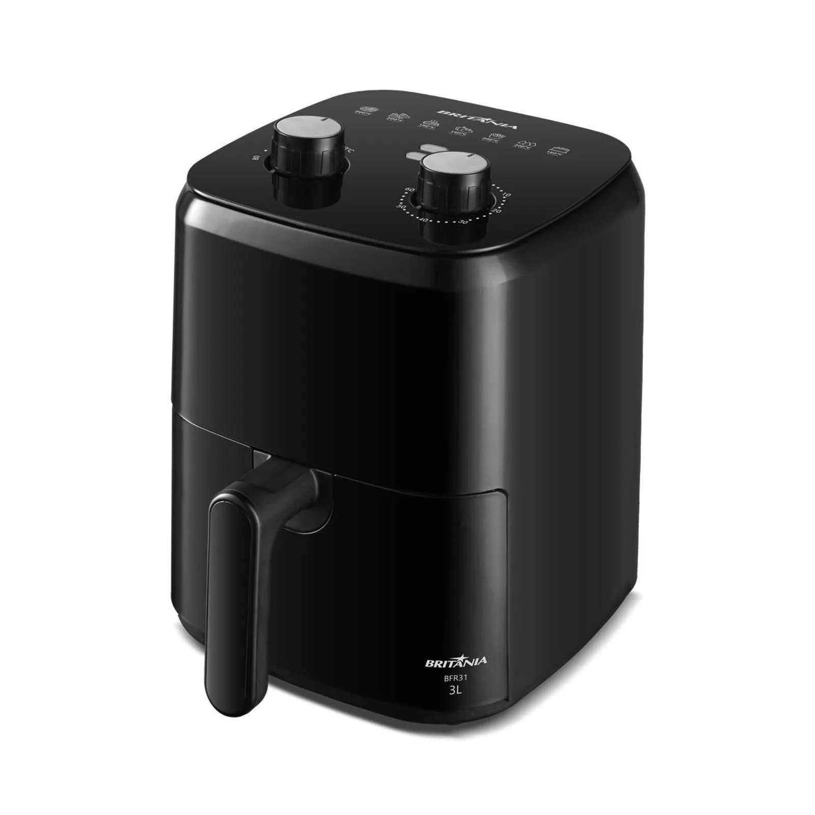 Fritadeira Air Fryer Britânia BFR31 3L 1300W Cor Preto