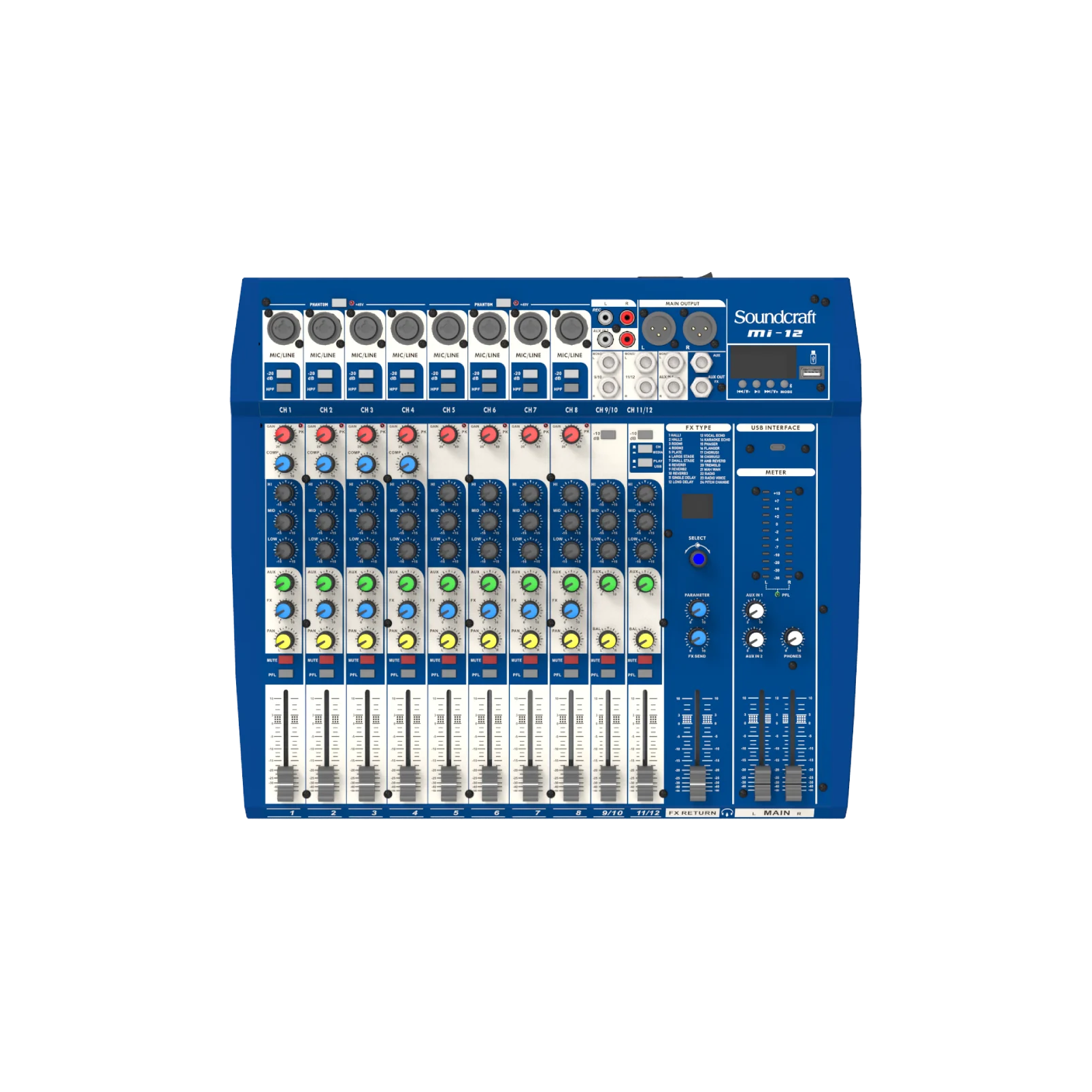 Mesa de Som Analógica 12 Canais Soundcraft MI-12