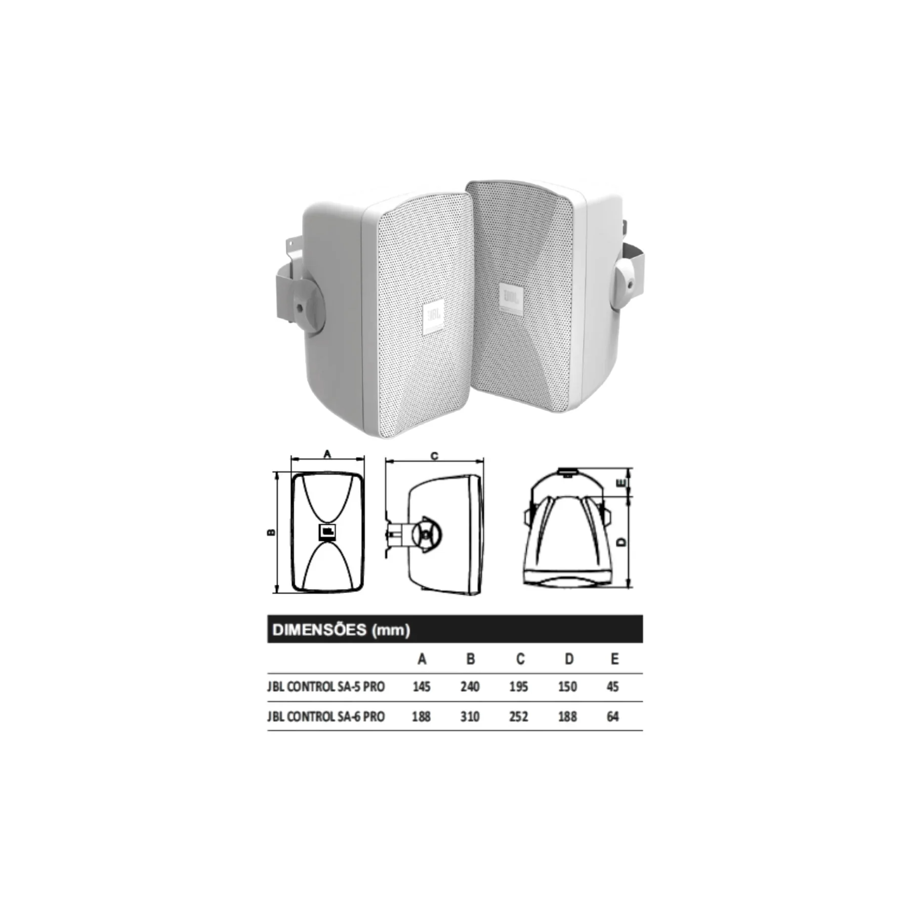 Caixa Ambiente Outdoor JBL Control SA-5 Pro Passiva