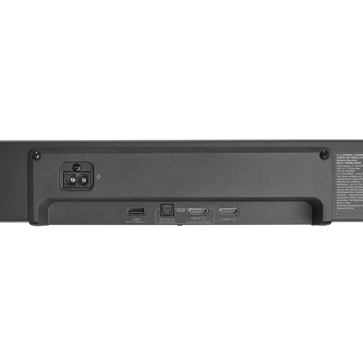 Soundbar 3.1.2 Canais JBL Cinema SB595 220W RMS com Dolby Atmos