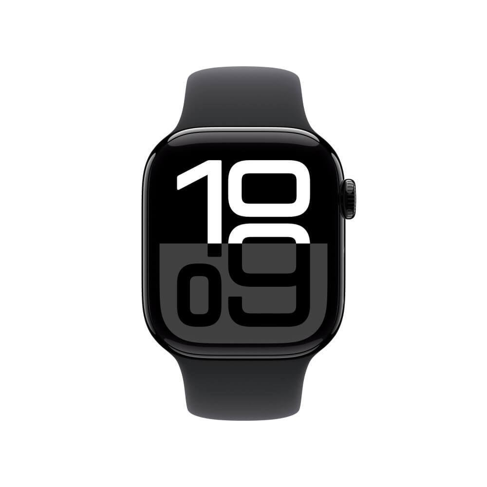 Apple Watch Series 10 42mm GPS Preto Brilhante com Pulseira Esportiva Preta - P/M