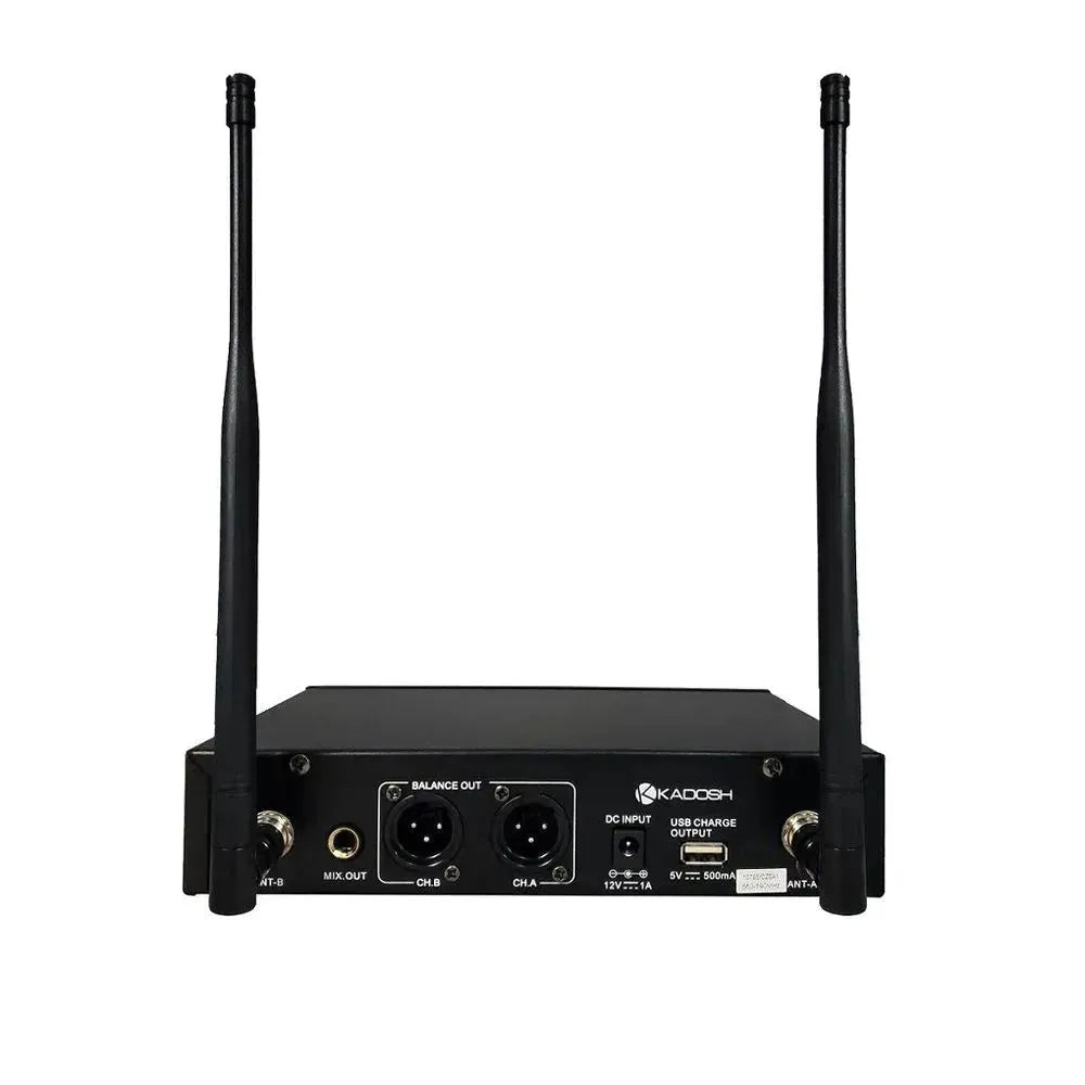Microfone Sem Fio Duplo De Mão Kadosh K502m Profissional Cor Preto