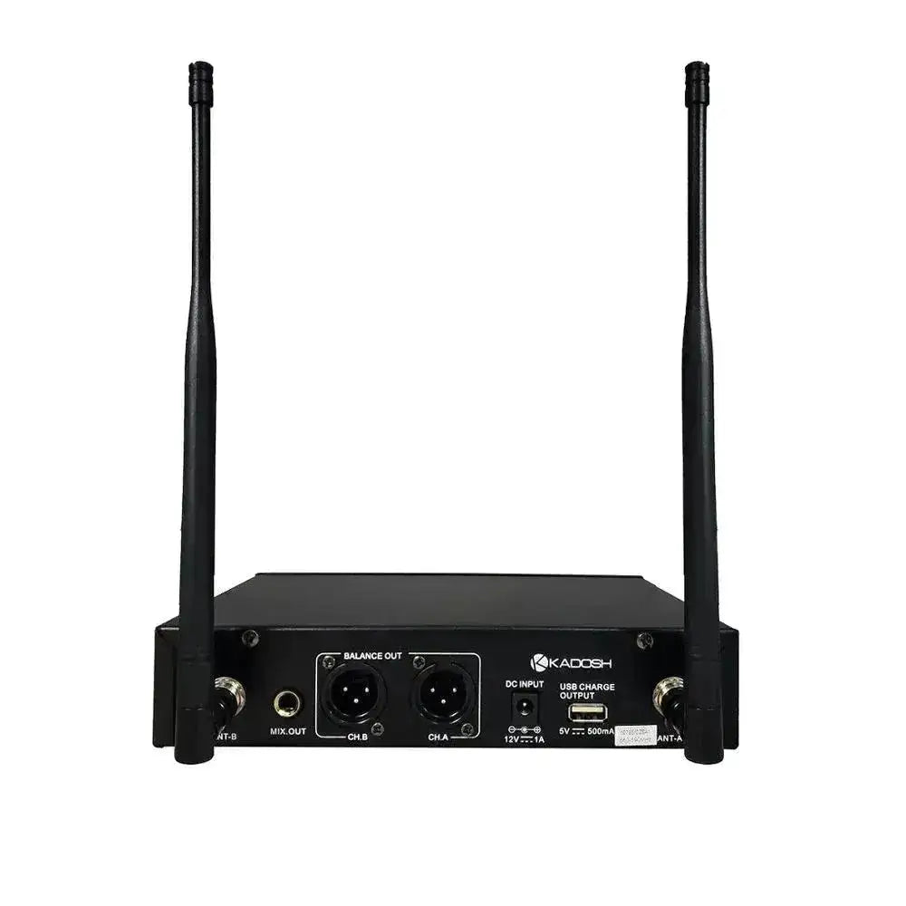 Microfone Sem Fio Duplo De Mão Kadosh K502m Profissional Cor Preto