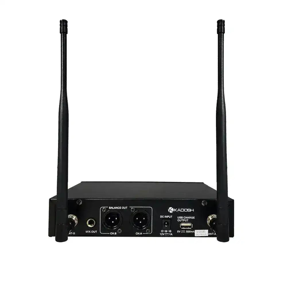 Microfone Sem Fio Duplo De Mão Kadosh K502m Profissional Cor Preto