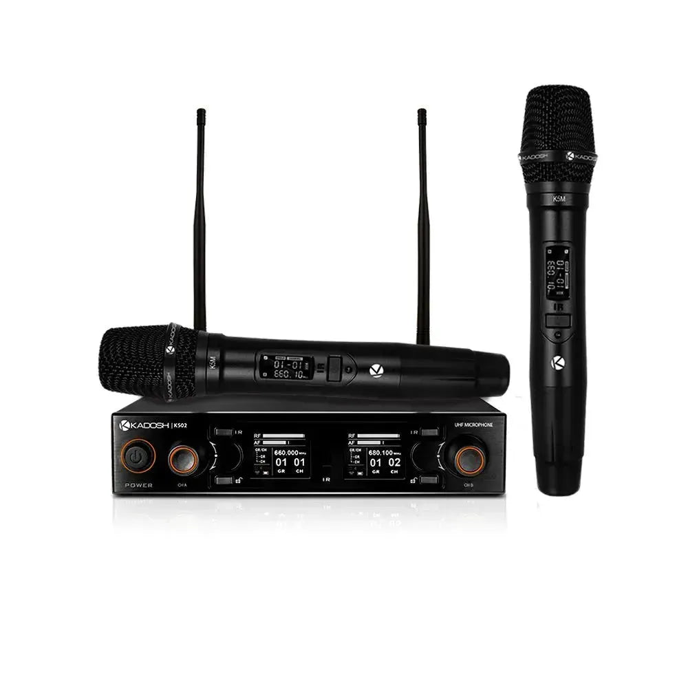 Microfone Sem Fio Duplo De Mão Kadosh K502m Profissional Cor Preto