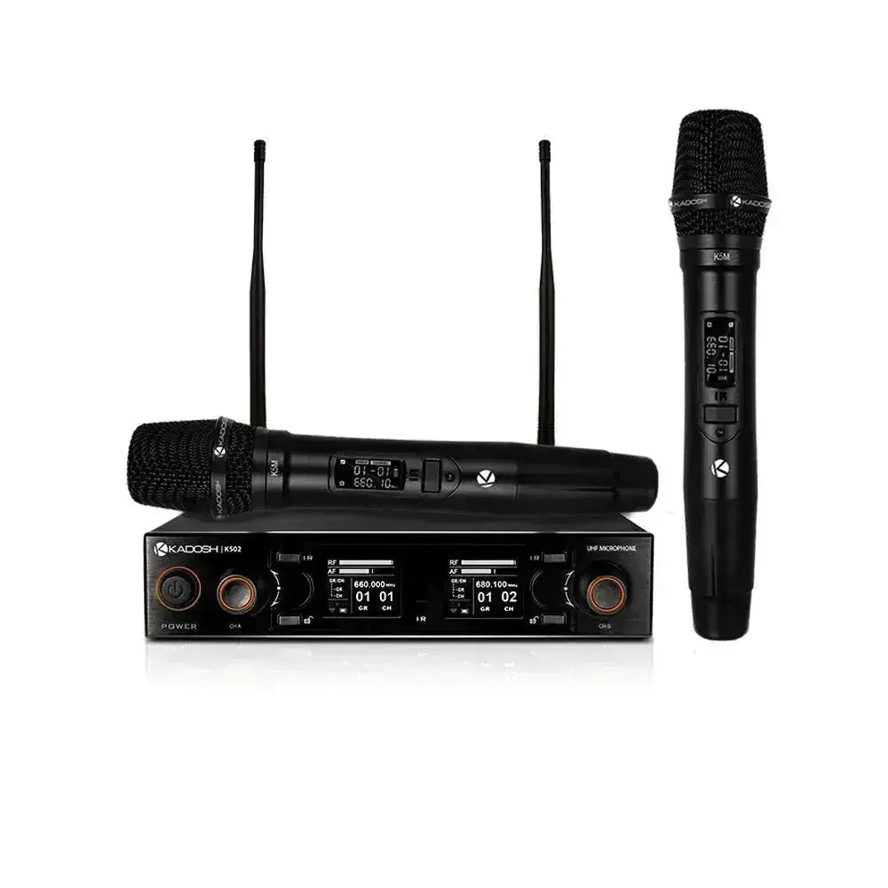 Microfone Sem Fio Duplo De Mão Kadosh K502m Profissional Cor Preto