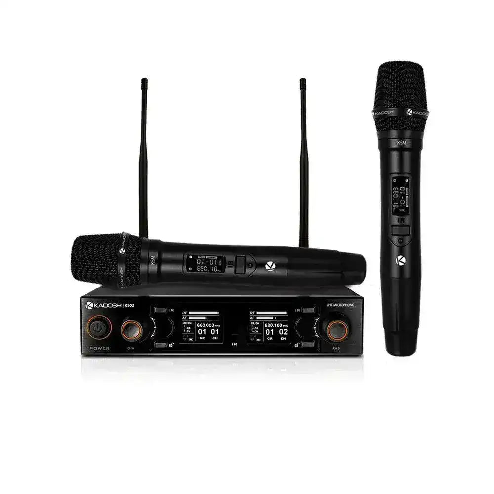 Microfone Sem Fio Duplo De Mão Kadosh K502m Profissional Cor Preto