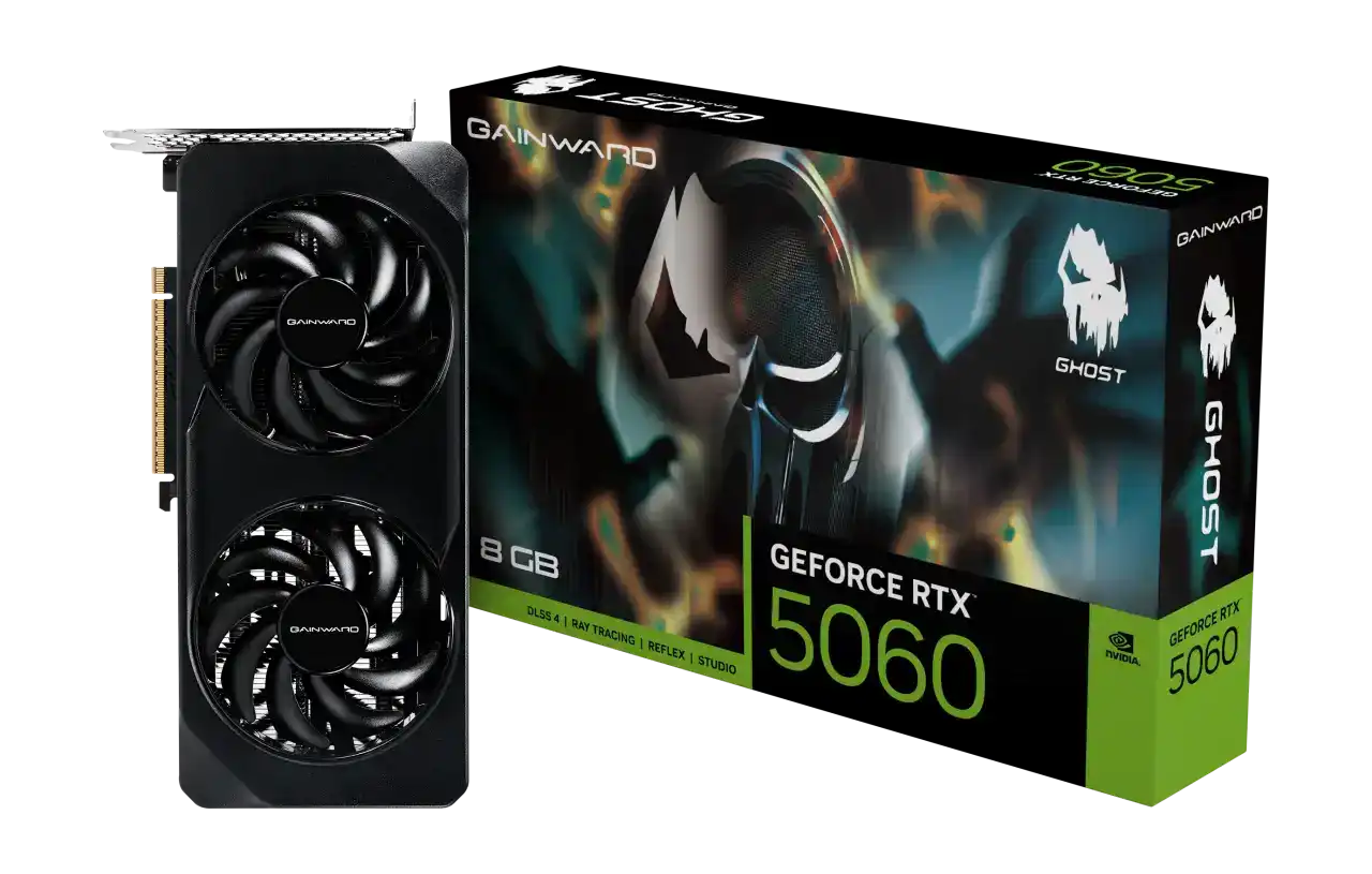 Placa de Vídeo Gainward RTX 5060 Ghost 8GB GDDR7 128BITS NVIDIA 2X
