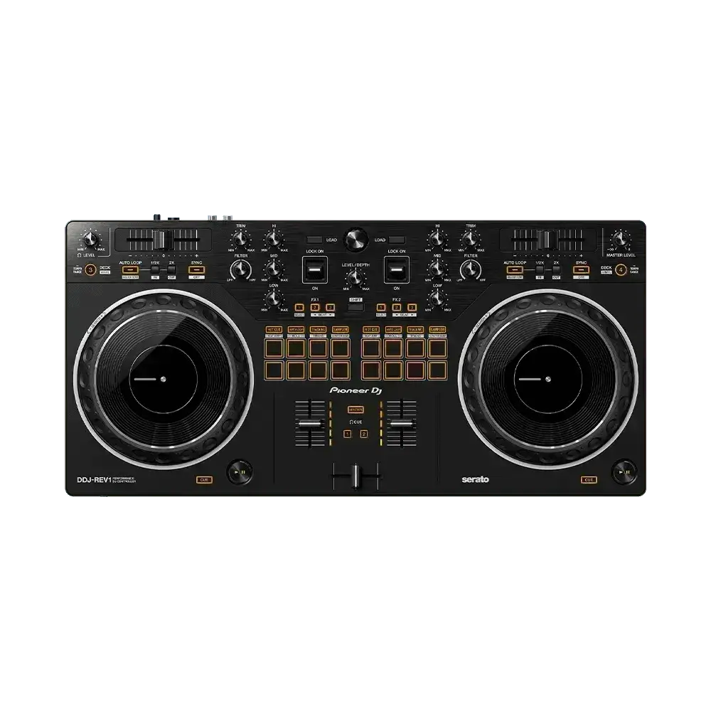 Controladora para DJ Pioneer DDJ REV1, 2 Canais, 4 Deck, Serato, Preto - DDJ REV1 - Shop Mundo Digital