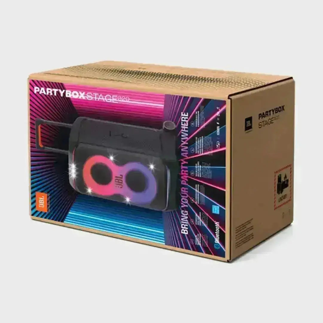 Caixa de Som Bluetooth JBL Party Box Stage 320, IPX4, Show de luzes, Até 18h, 240W - Shop Mundo Digital