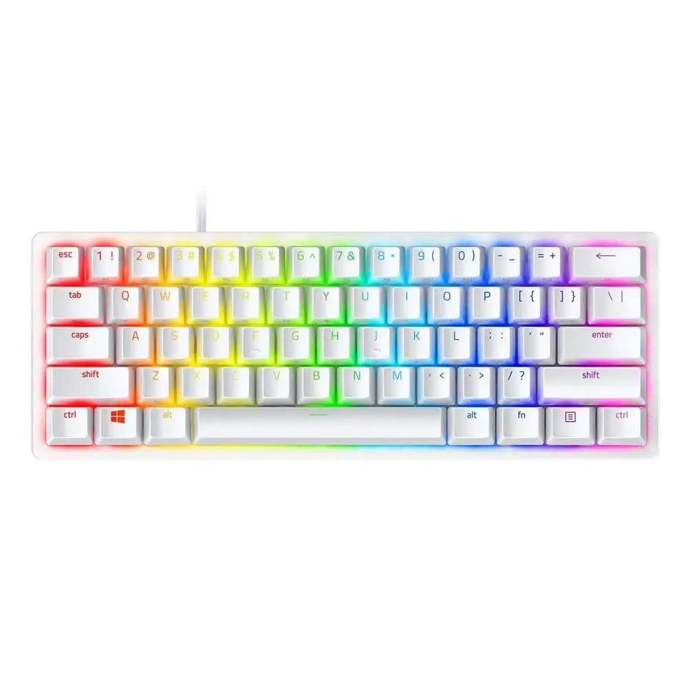 Teclado Mecânico Gamer Razer Huntsman Mini 60%, Chroma RGB, Switches Ópticos Red - Branco