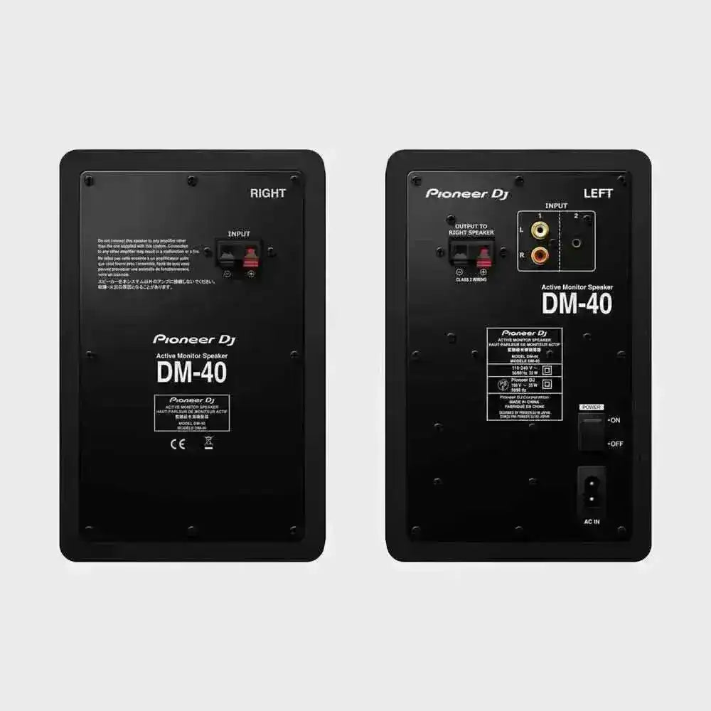 Pioneer DJ DM-40D - Monitor de áudio ativo bidirecional de 21W 4" - Preto (par) - Shop Mundo Digital