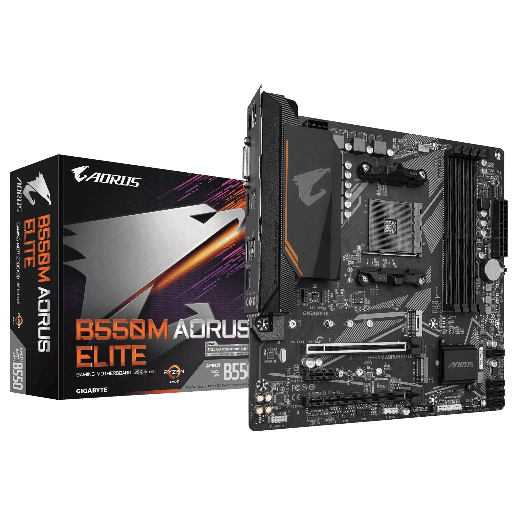 Placa Mãe Gigabyte B550M AORUS Elite, Chipset B550, AMD AM4, mATX, DDR4