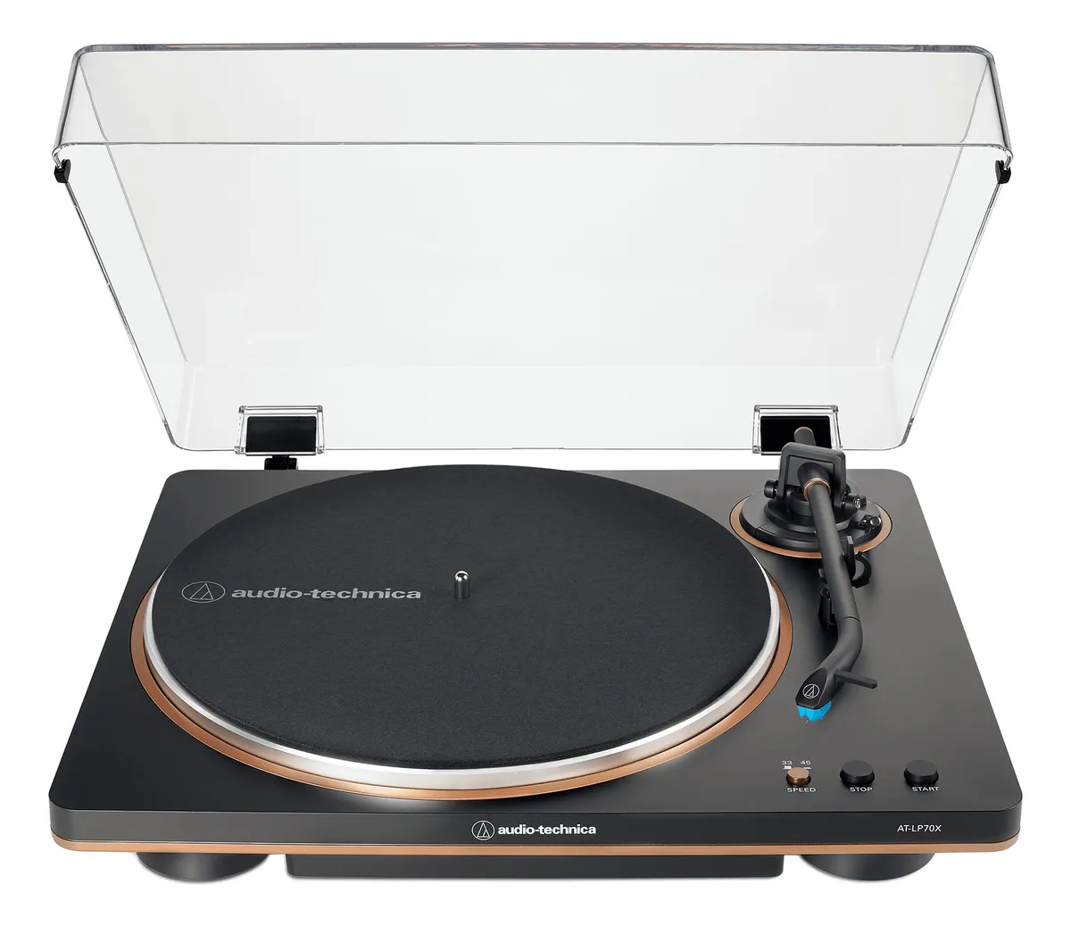 Toca Discos Automático Audio-Technica AT-LP70X-BZ Cor Preto e Bronze