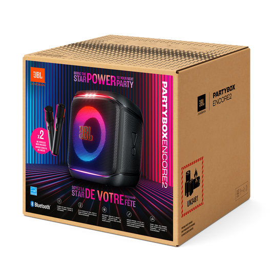 Caixa De Som JBL Partybox Encore 2 Com Microfone JBL Preto Original Lançamento