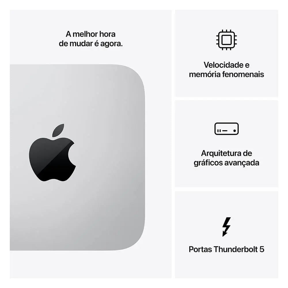 Apple Mac Studio M4 Max, Processador M4 Max da Apple com CPU 14‑core e GPU 32‑core, 36GB RAM, 512 GB SSD - Prateado