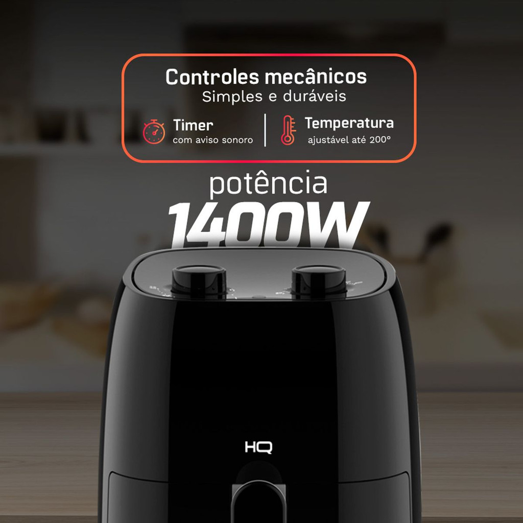 Fritadeira Sem Óleo Air Fryer HQ 4,8 litros Preto HQ-AF4.8LMP 220V